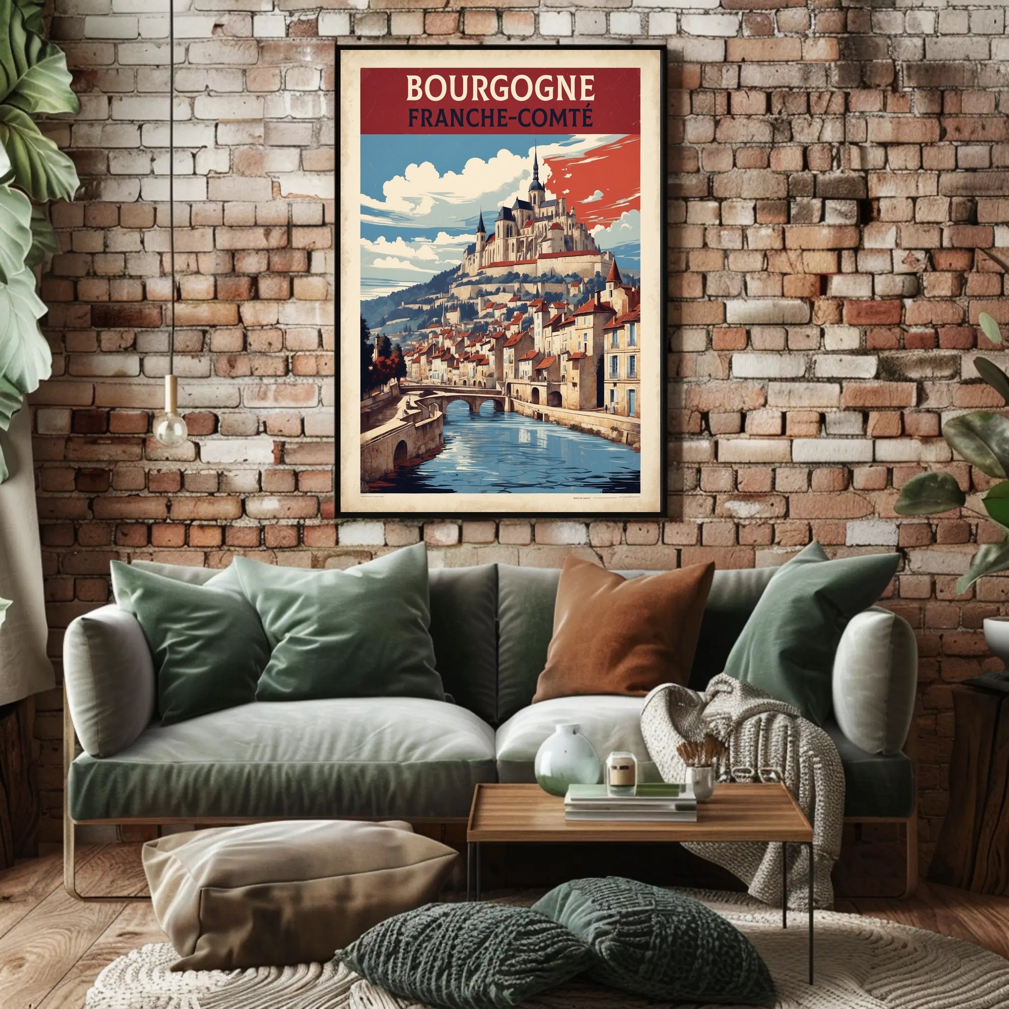 Picturesque Medieval Town Travel Poster PosterGoat