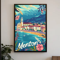 Picturesque Menton Seaside Travel Poster PosterGoat