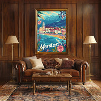 Picturesque Menton Seaside Travel Poster PosterGoat