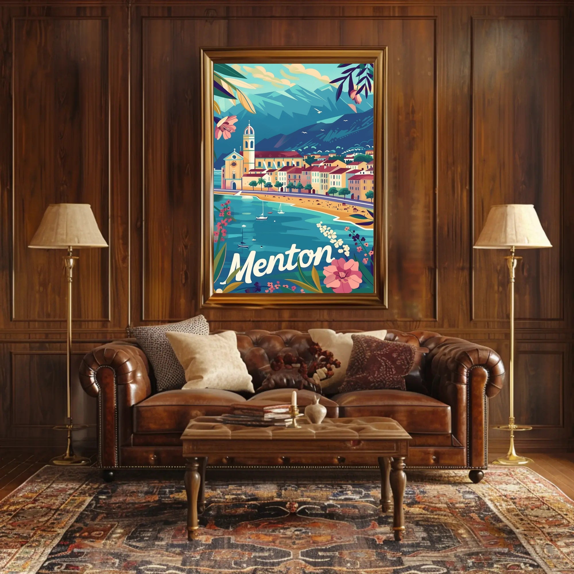 Picturesque Menton Seaside Travel Poster PosterGoat