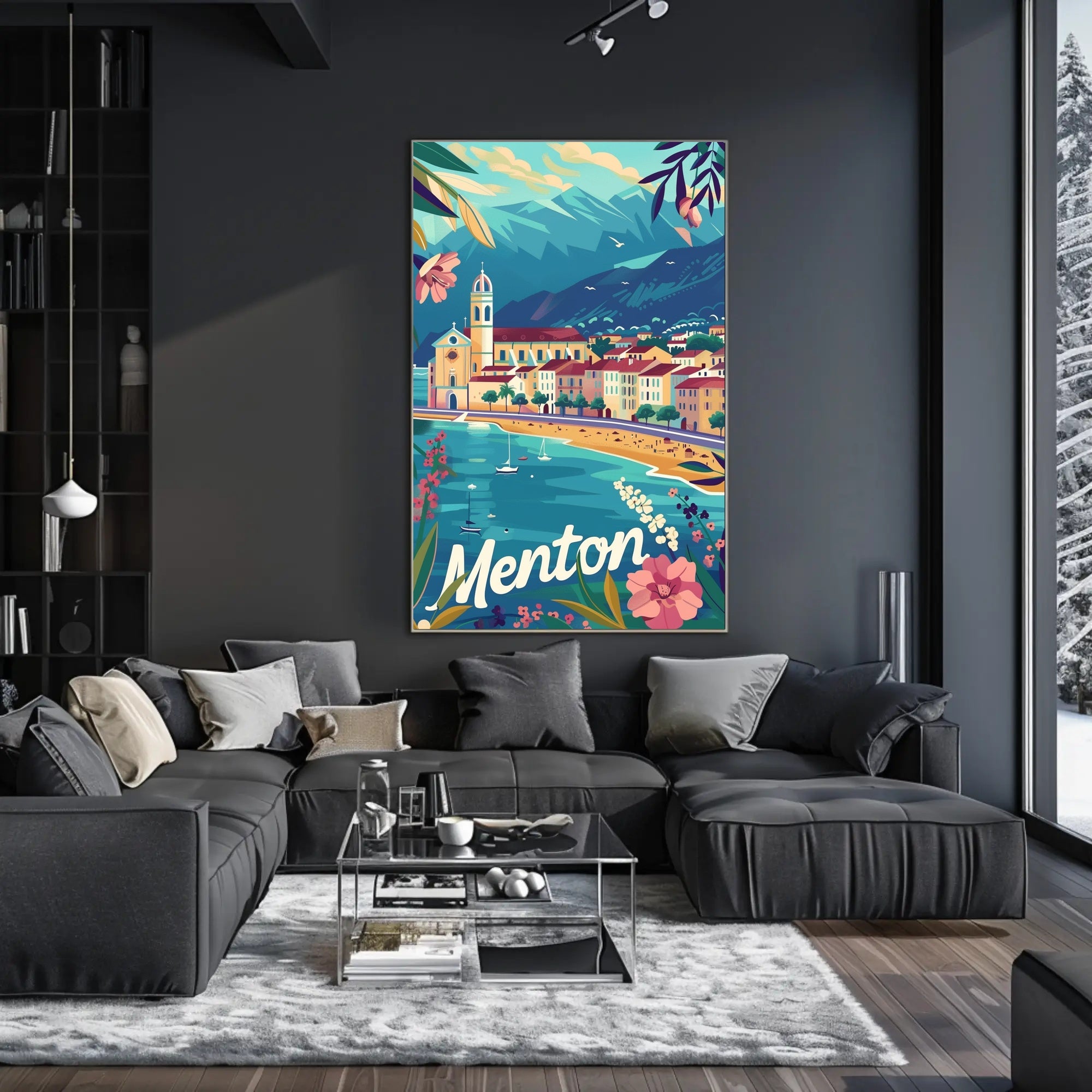 Picturesque Menton Seaside Travel Poster PosterGoat