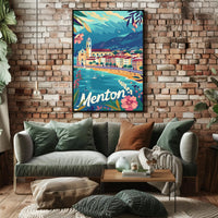 Picturesque Menton Seaside Travel Poster PosterGoat