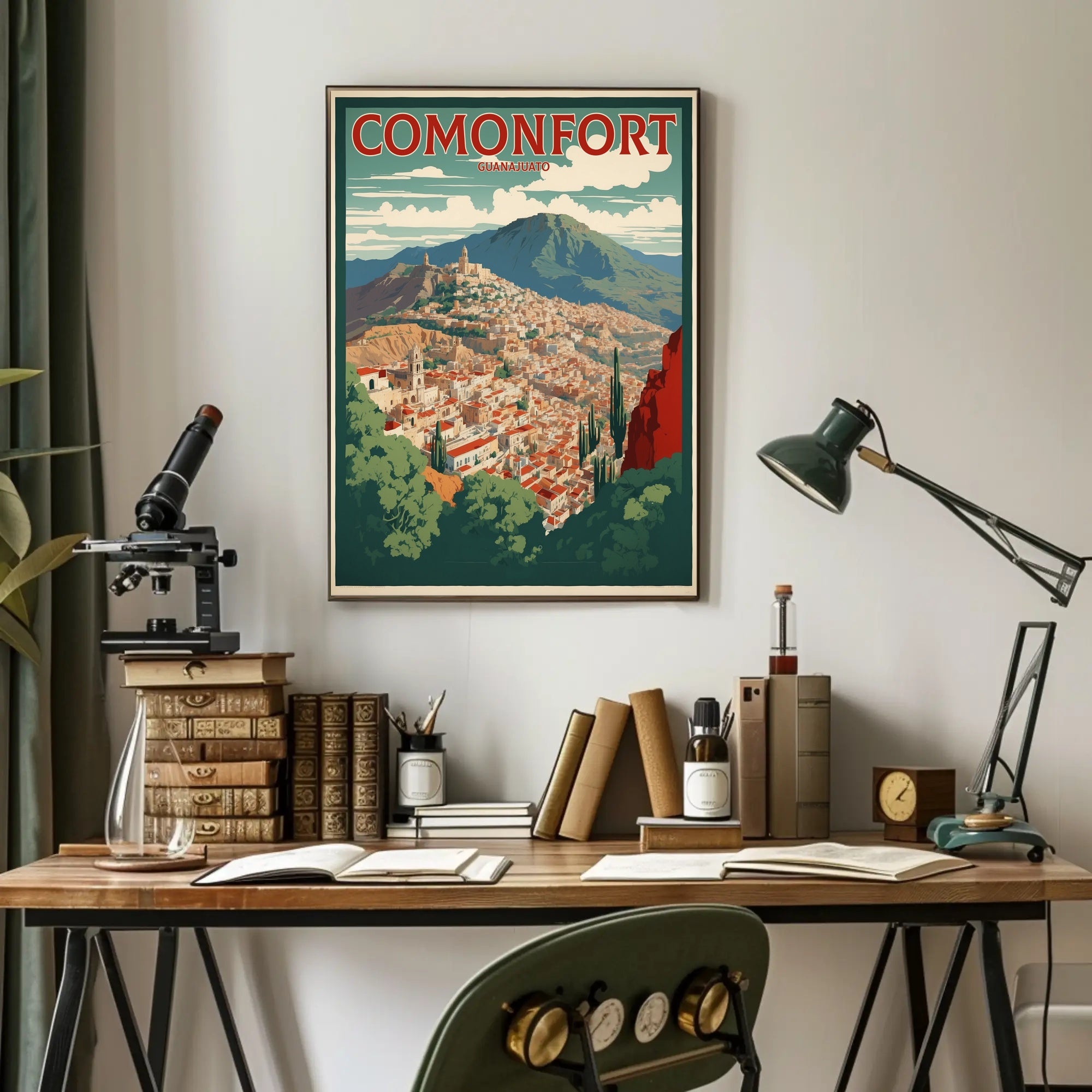 Picturesque Mexican Townscape: Comonfort Cultural or Heritage Poster PosterGoat