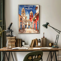 Picturesque Mexican Townscape: Watercolor Travel Poster PosterGoat