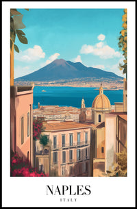 Picturesque Naples Travel Poster: Artful Italian Landscape PosterGoat