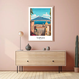 Picturesque Naples Travel Poster: Artful Italian Landscape PosterGoat