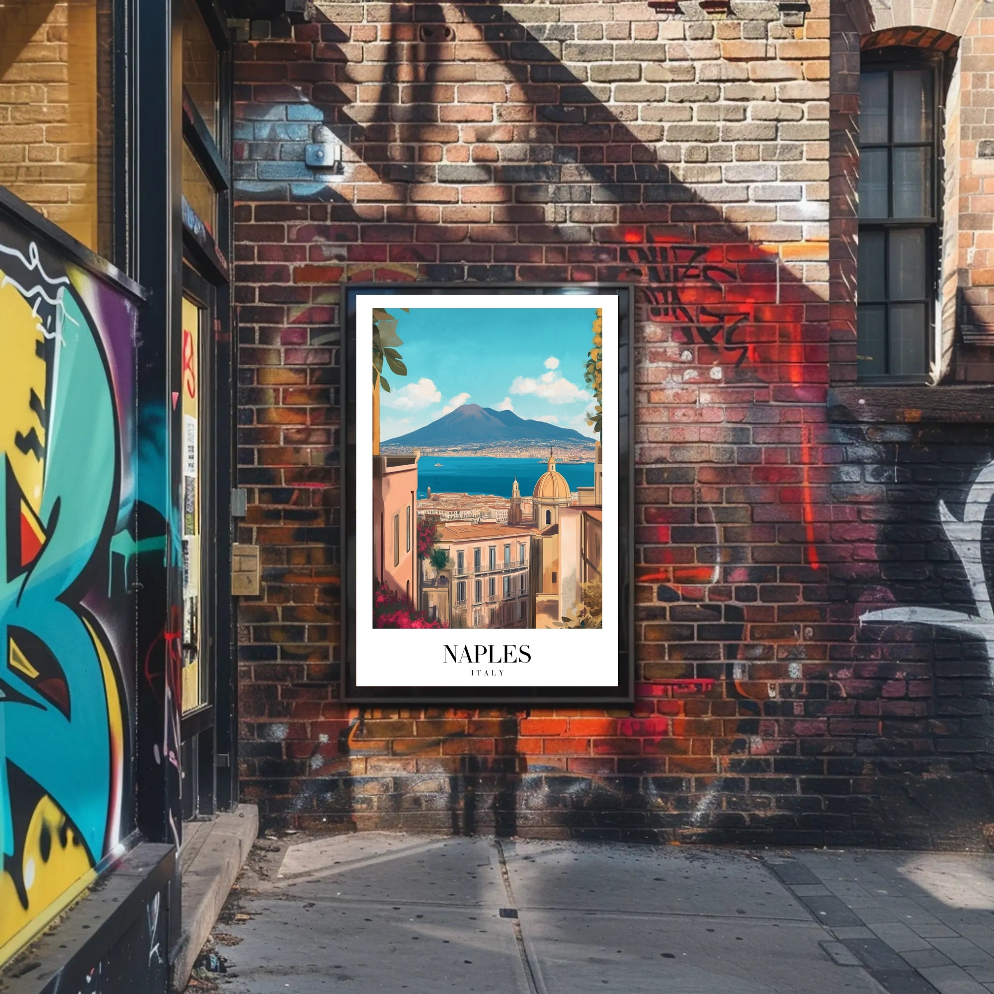 Picturesque Naples Travel Poster: Artful Italian Landscape PosterGoat