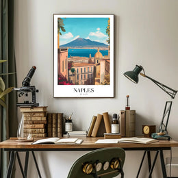 Picturesque Naples Travel Poster: Artful Italian Landscape PosterGoat