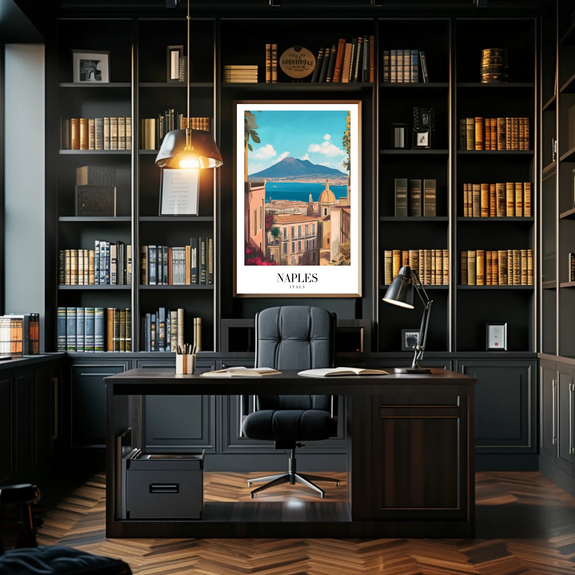 Picturesque Naples Travel Poster: Artful Italian Landscape PosterGoat