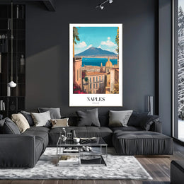 Picturesque Naples Travel Poster: Artful Italian Landscape PosterGoat
