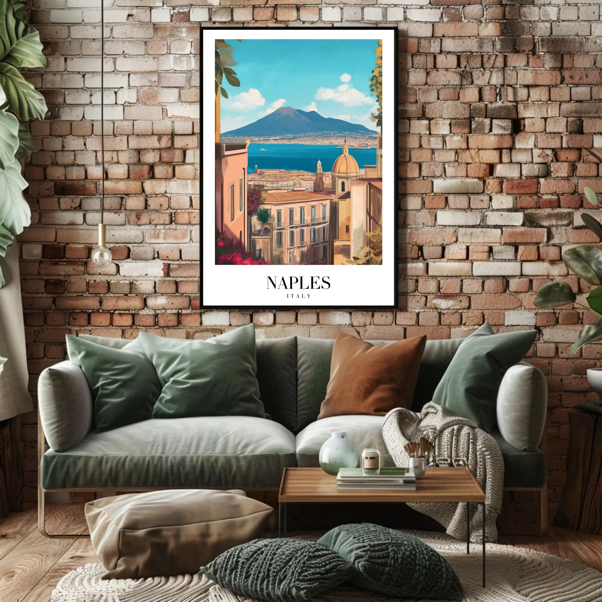 Picturesque Naples Travel Poster: Artful Italian Landscape PosterGoat