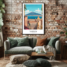Picturesque Naples Travel Poster: Artful Italian Landscape PosterGoat