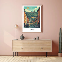 Picturesque Oslo Urban Scene Vintage Travel Poster PosterGoat