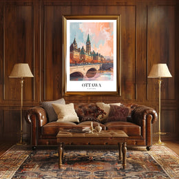 Picturesque Ottawa Scene with Iconic Architecture Urban or Cityscape Poster PosterGoat