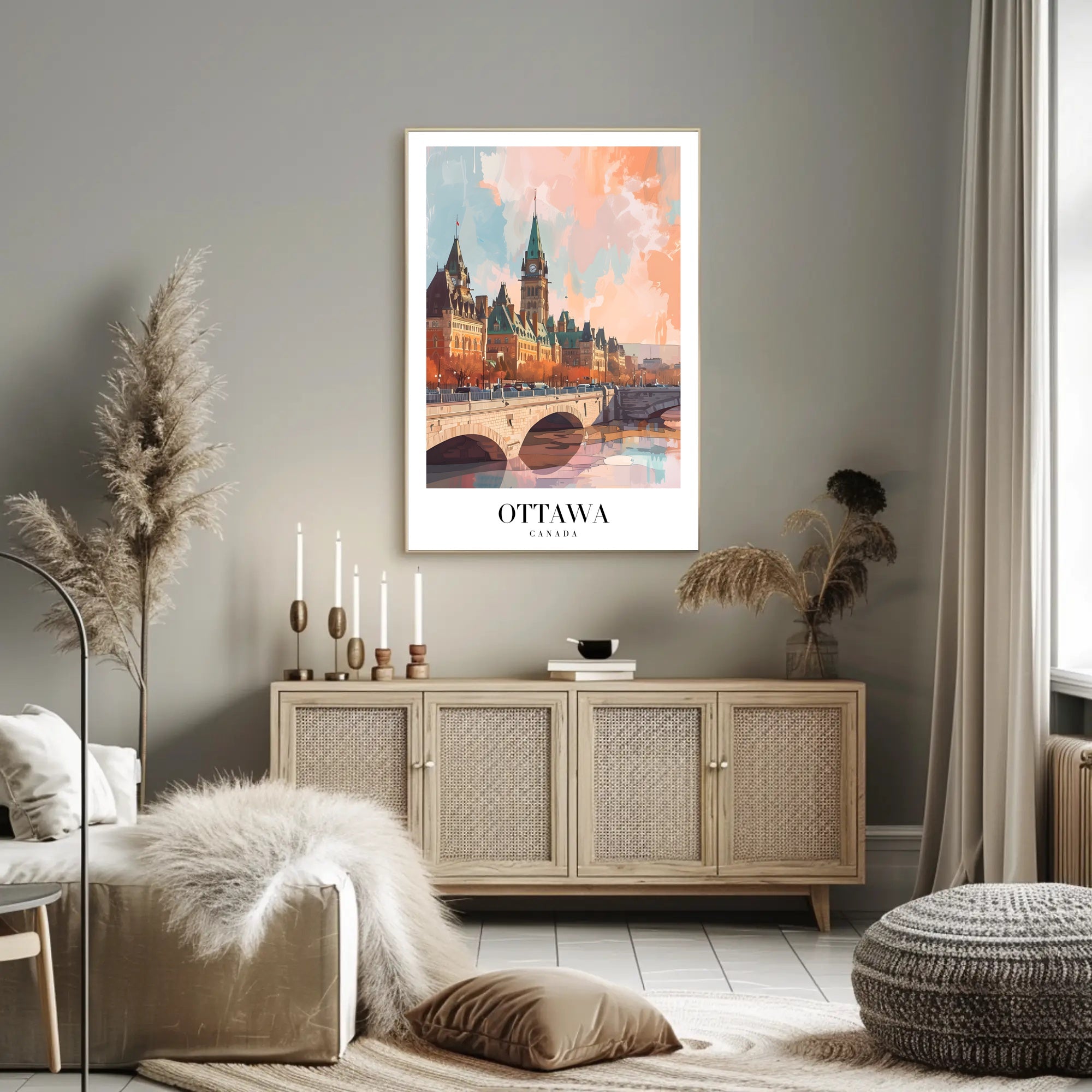 Picturesque Ottawa Scene with Iconic Architecture Urban or Cityscape Poster PosterGoat