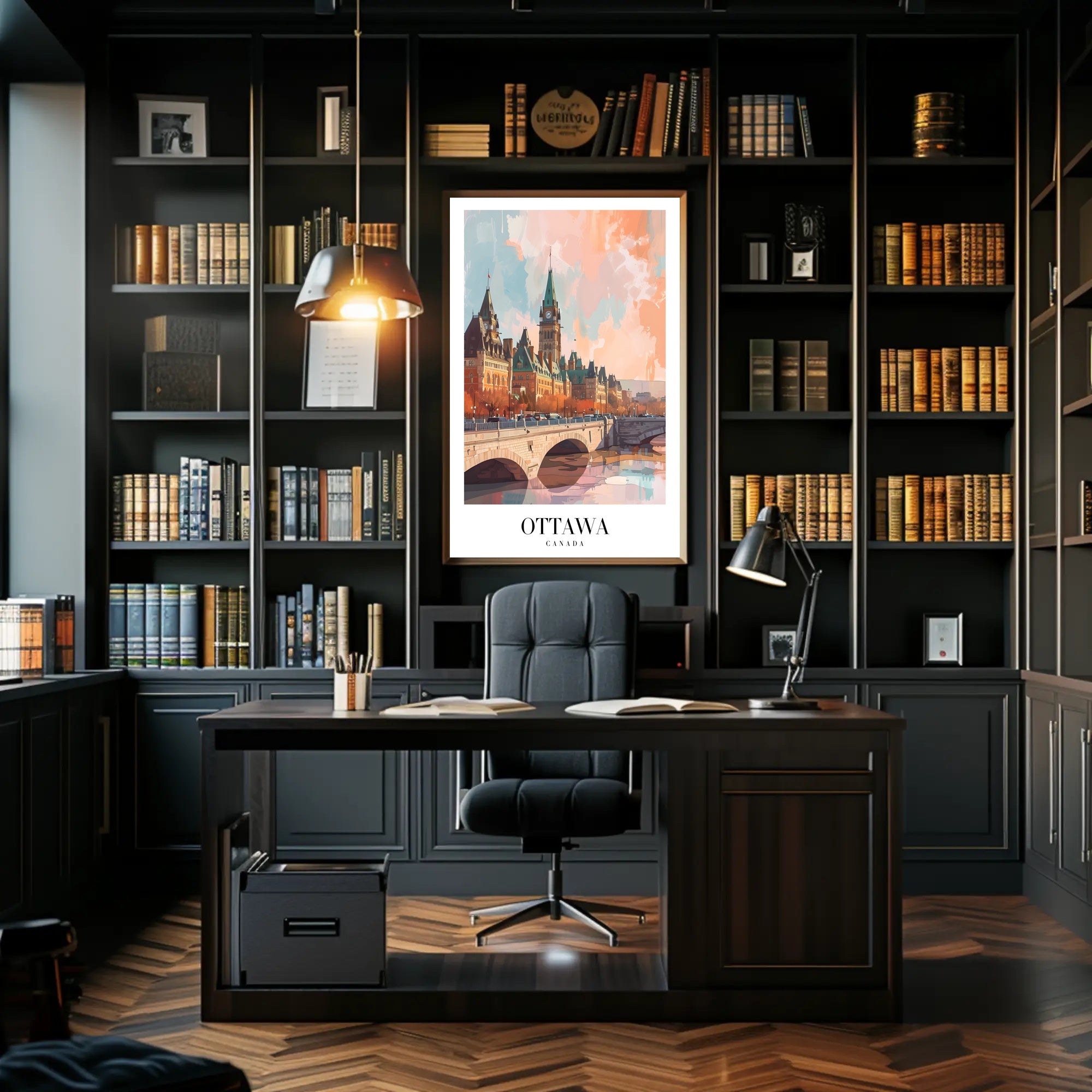 Picturesque Ottawa Scene with Iconic Architecture Urban or Cityscape Poster PosterGoat