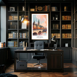 Picturesque Ottawa Scene with Iconic Architecture Urban or Cityscape Poster PosterGoat