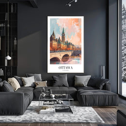 Picturesque Ottawa Scene with Iconic Architecture Urban or Cityscape Poster PosterGoat