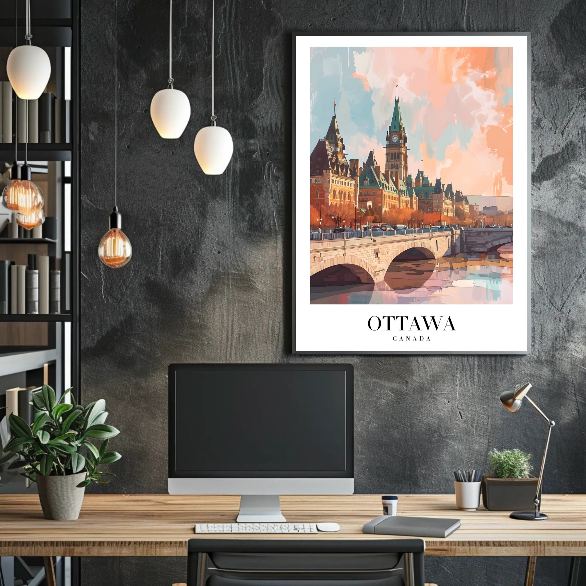 Picturesque Ottawa Scene with Iconic Architecture Urban or Cityscape Poster PosterGoat