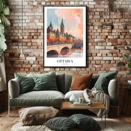 Picturesque Ottawa Scene with Iconic Architecture Urban or Cityscape Poster PosterGoat