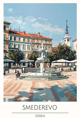 Picturesque Smederevo Town Square Cultural or Heritage Poster PosterGoat