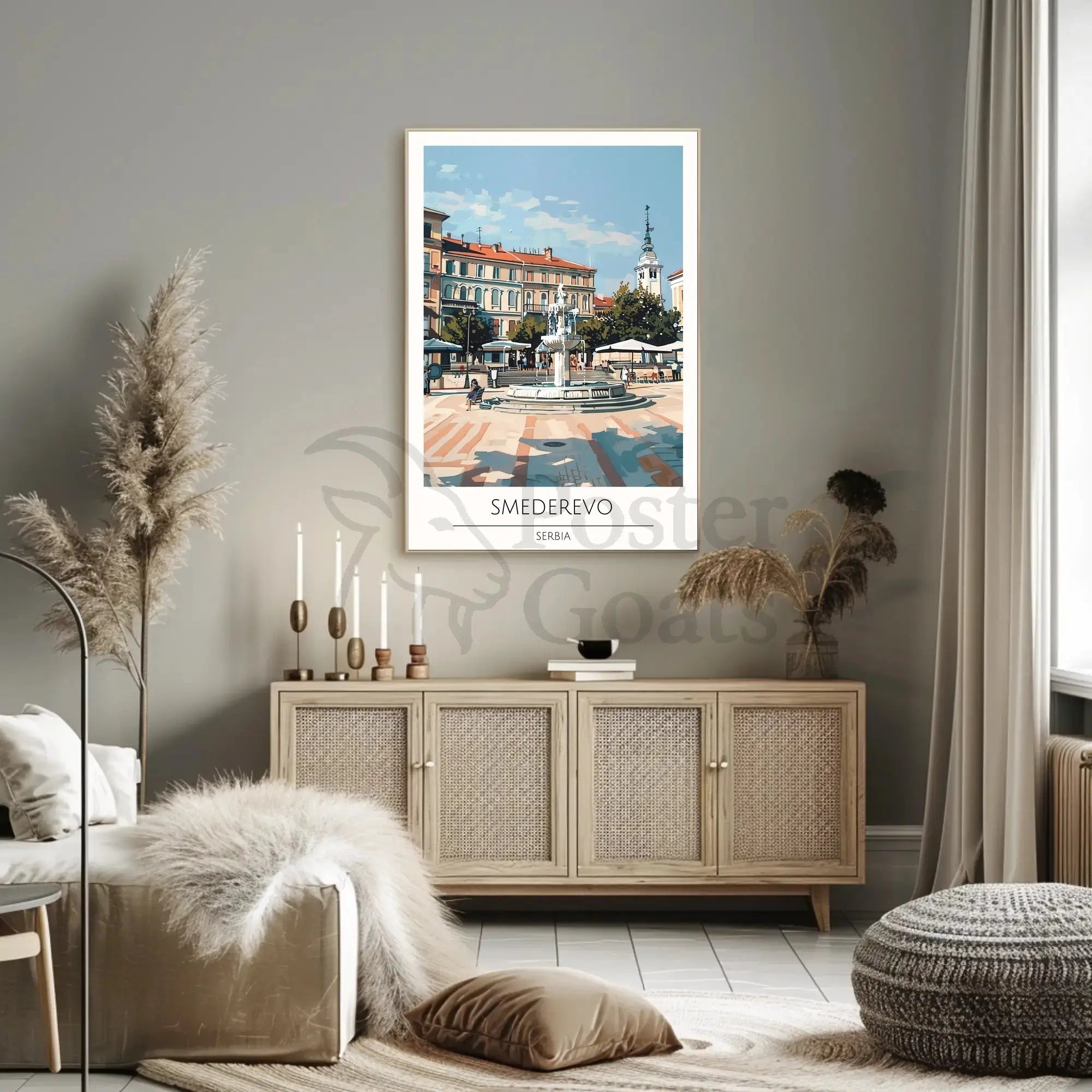 Picturesque Smederevo Town Square Cultural or Heritage Poster PosterGoat
