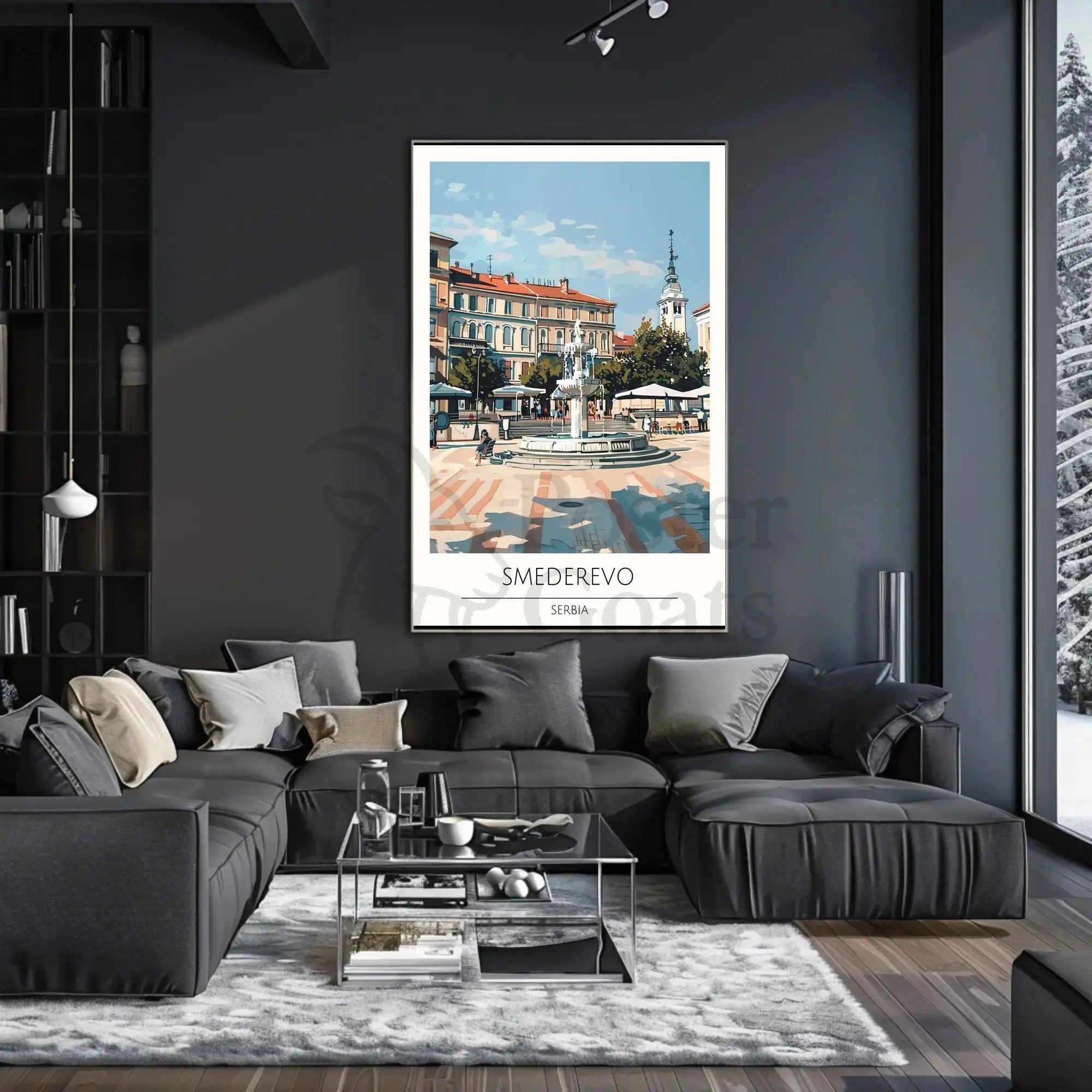 Picturesque Smederevo Town Square Cultural or Heritage Poster PosterGoat