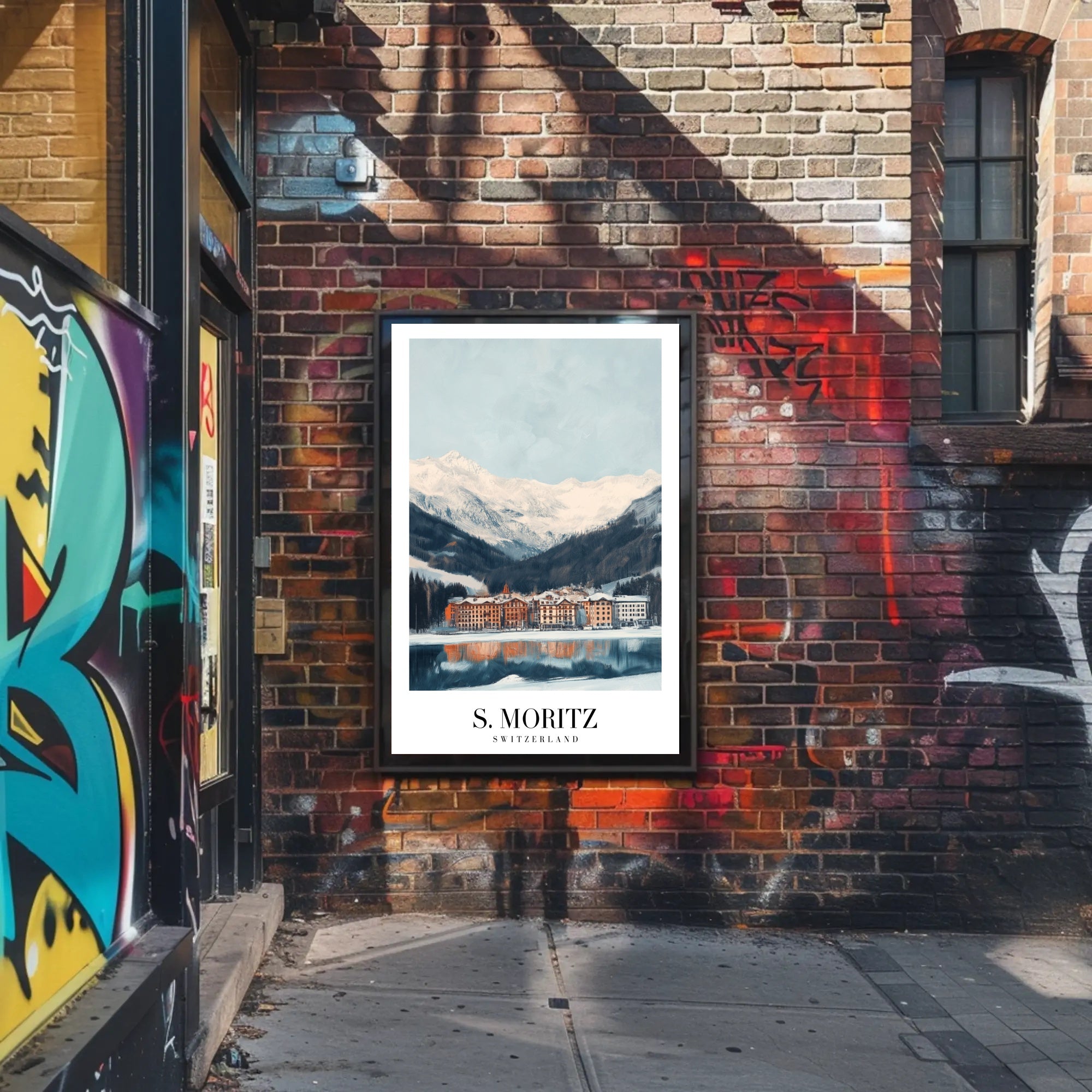 Picturesque Swiss Winter Scene: Travel Poster PosterGoat