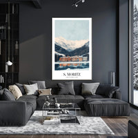 Picturesque Swiss Winter Scene: Travel Poster PosterGoat