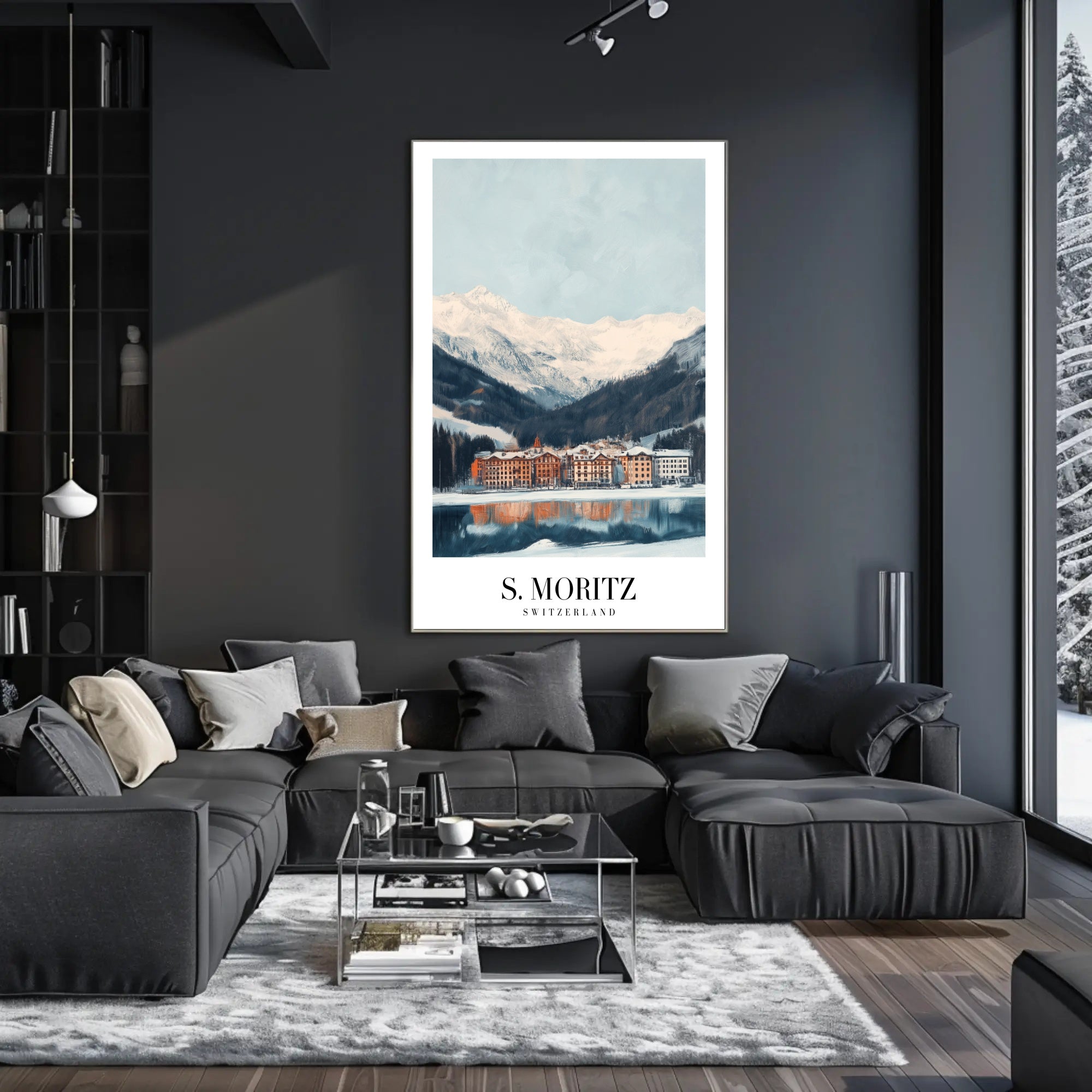 Picturesque Swiss Winter Scene: Travel Poster PosterGoat