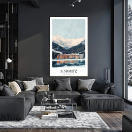 Picturesque Swiss Winter Scene: Travel Poster PosterGoat
