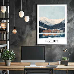 Picturesque Swiss Winter Scene: Travel Poster PosterGoat