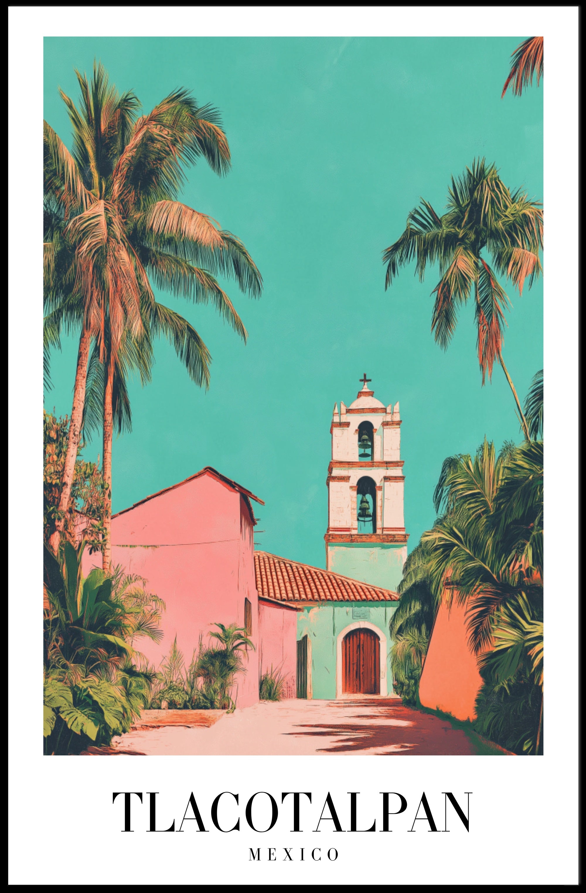 Picturesque Tlacotalpan Mexico Vintage Travel Art Poster PosterGoat