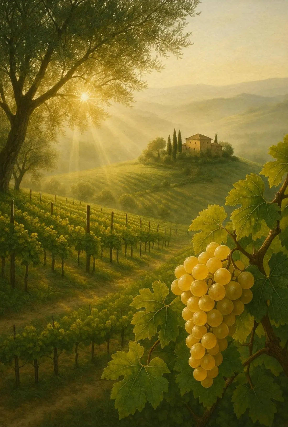 Picturesque Tuscan Vineyard Landscape Poster PosterGoat