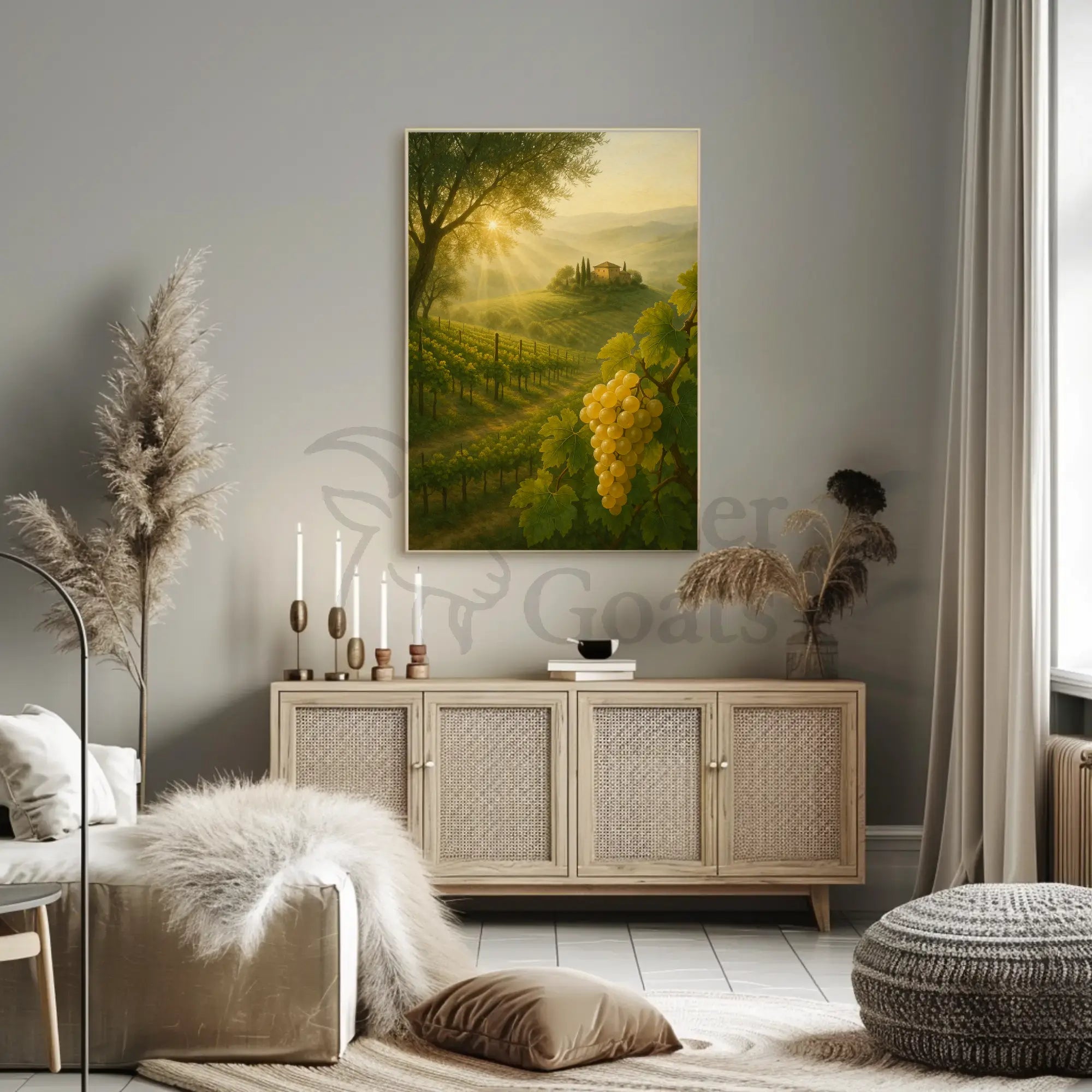 Picturesque Tuscan Vineyard Landscape Poster PosterGoat
