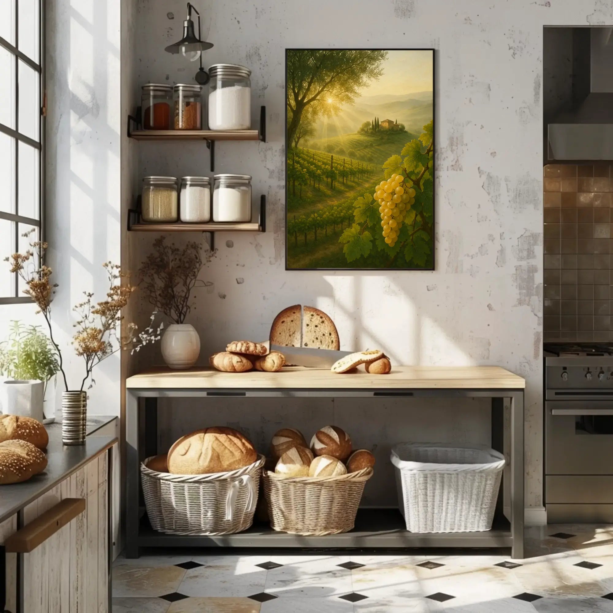 Picturesque Tuscan Vineyard Landscape Poster PosterGoat