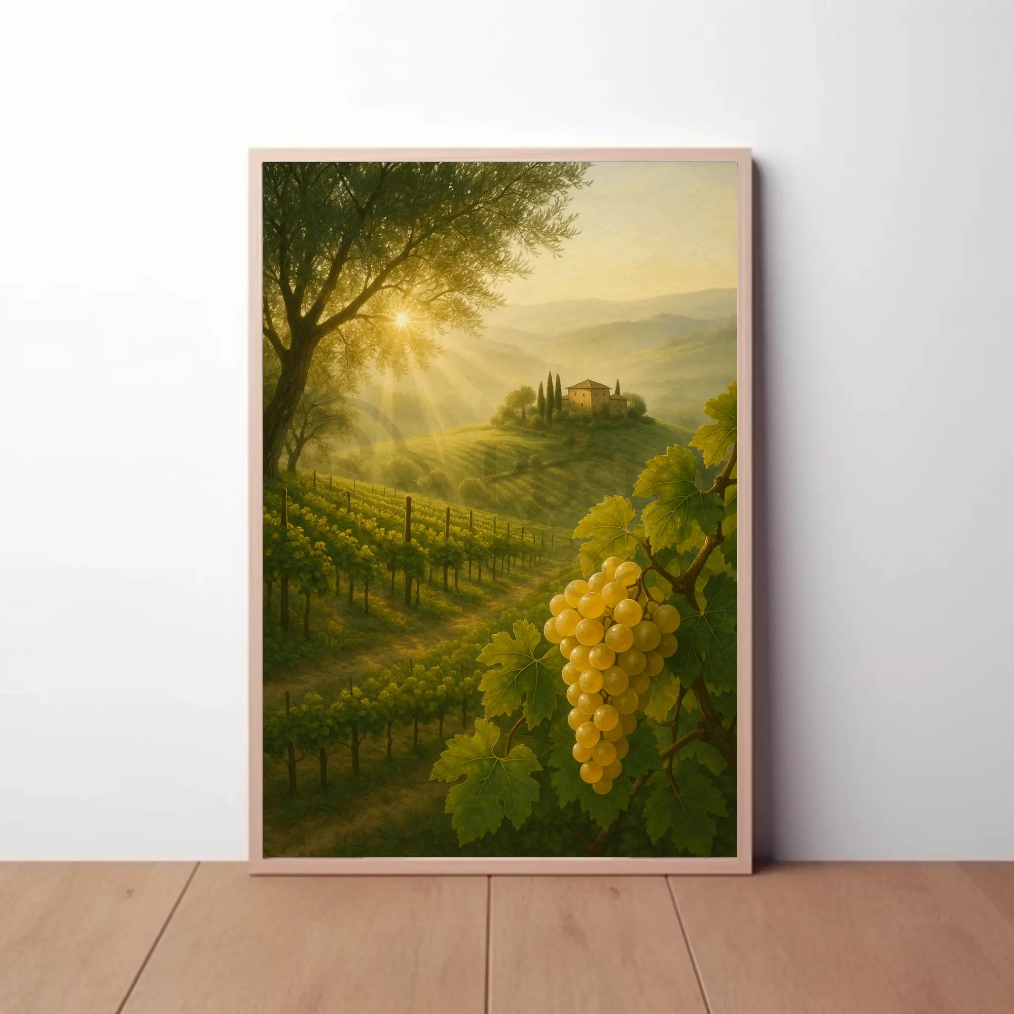 Picturesque Tuscan Vineyard Landscape Poster PosterGoat