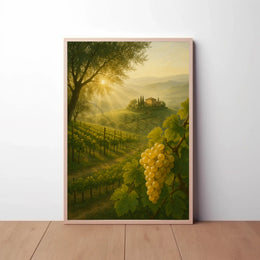 Picturesque Tuscan Vineyard Landscape Poster PosterGoat