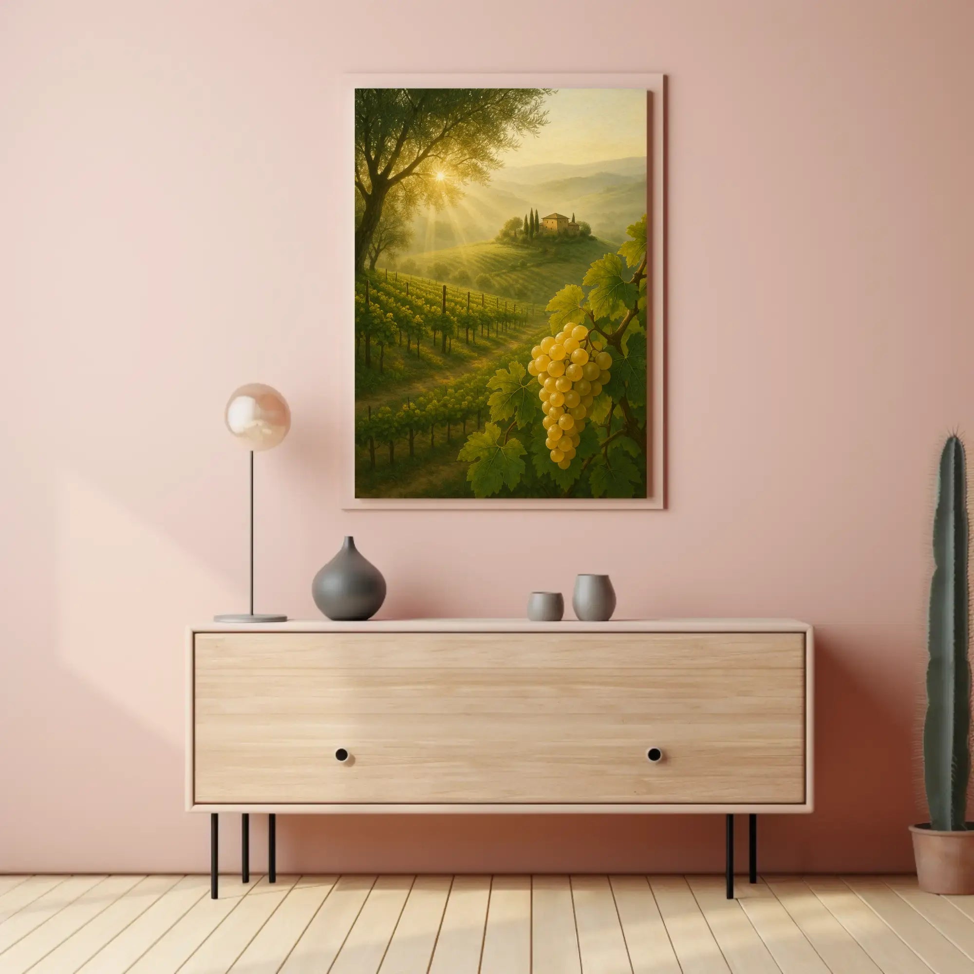 Picturesque Tuscan Vineyard Landscape Poster PosterGoat
