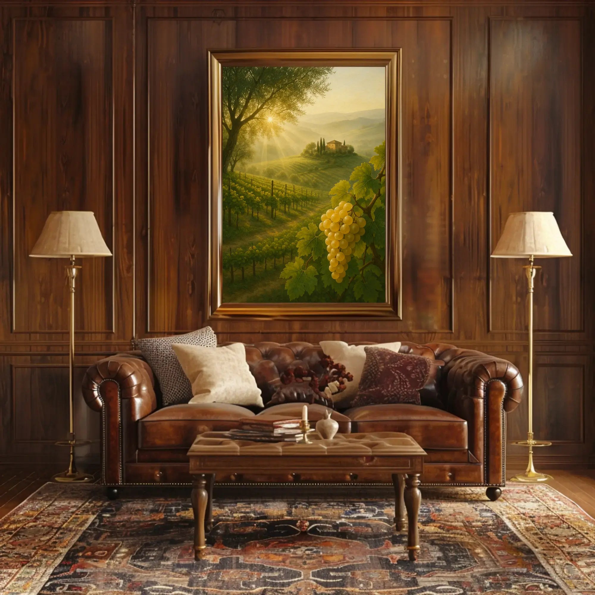 Picturesque Tuscan Vineyard Landscape Poster PosterGoat