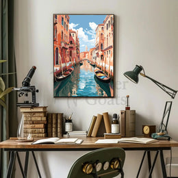 Picturesque Venice Canal Scene: Romantic European Travel Poster PosterGoat