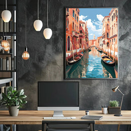 Picturesque Venice Canal Scene: Romantic European Travel Poster PosterGoat
