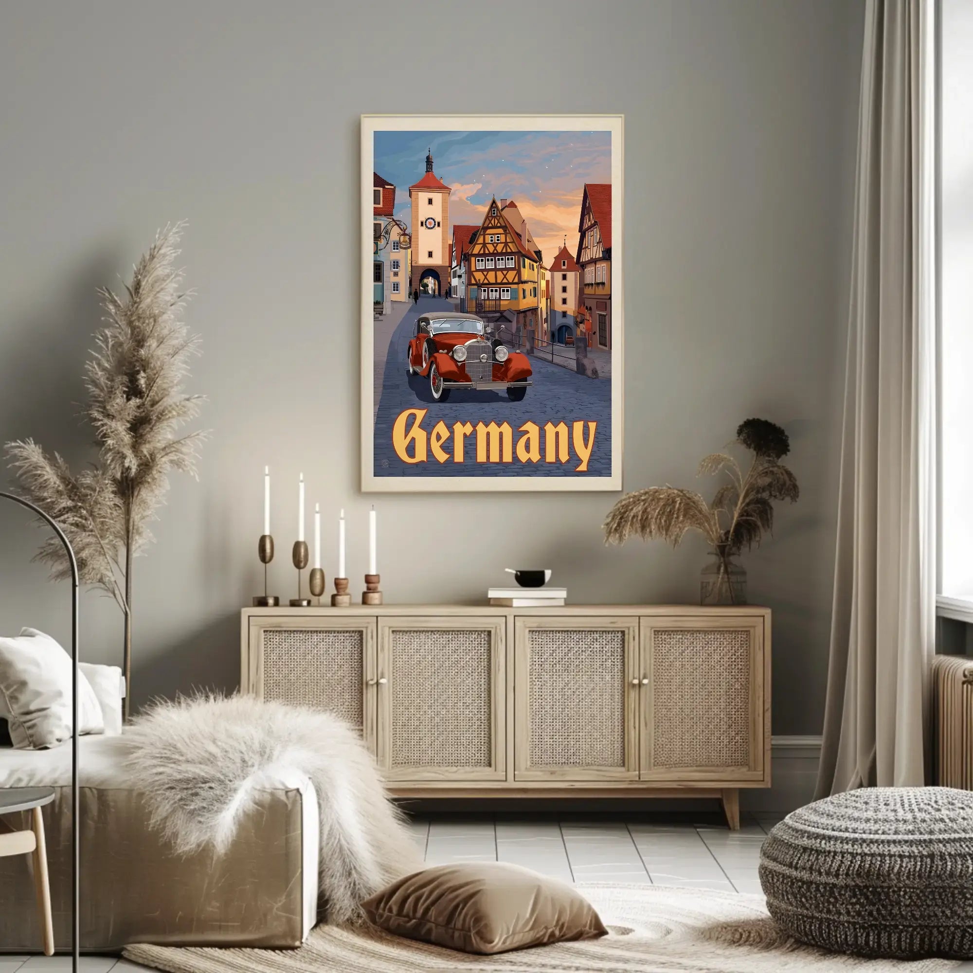 Picturesque Vintage Germany Townscape Travel Poster PosterGoat