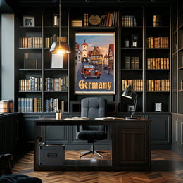 Picturesque Vintage Germany Townscape Travel Poster PosterGoat