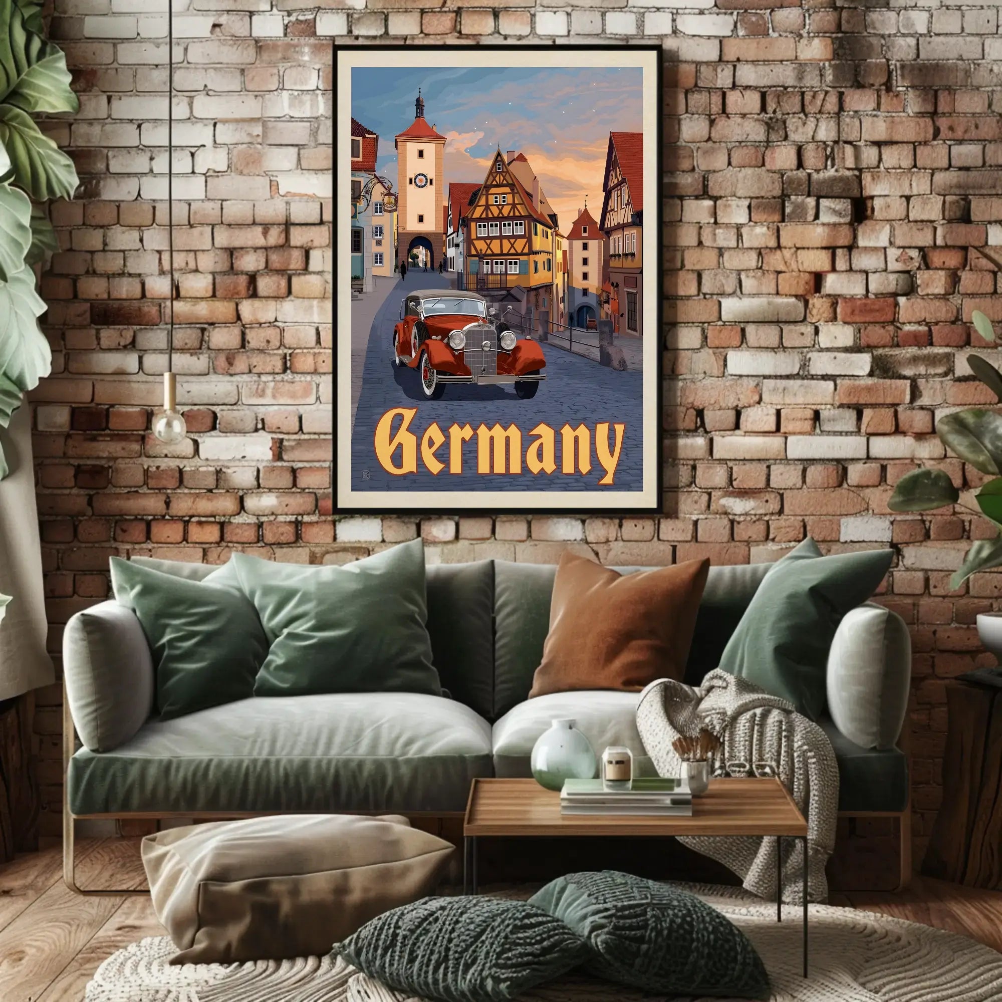 Picturesque Vintage Germany Townscape Travel Poster PosterGoat