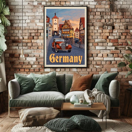 Picturesque Vintage Germany Townscape Travel Poster PosterGoat
