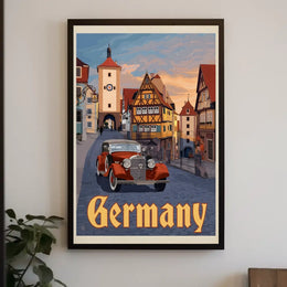 Picturesque Vintage Germany Townscape Travel Poster PosterGoat
