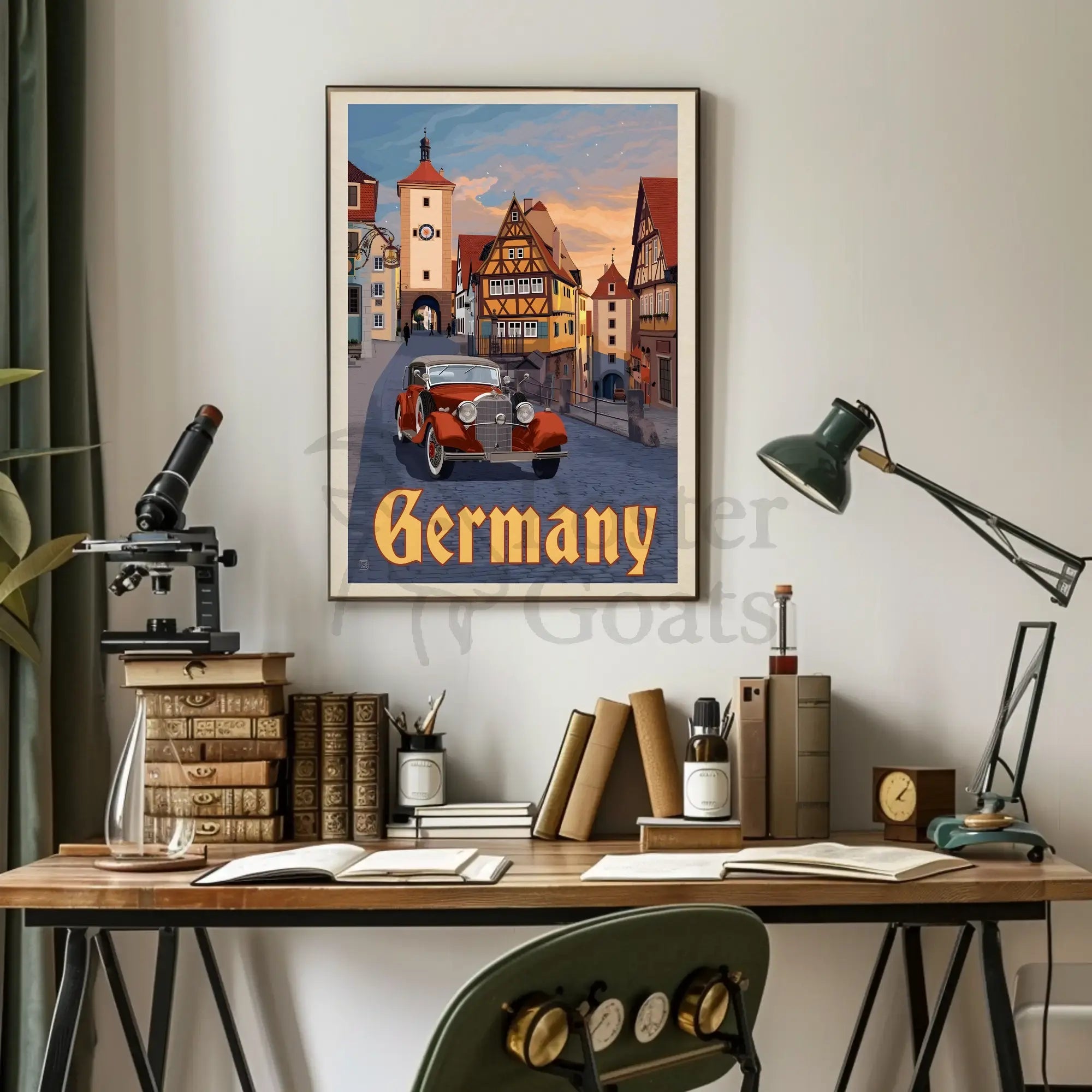 Picturesque Vintage Germany Townscape Travel Poster PosterGoat