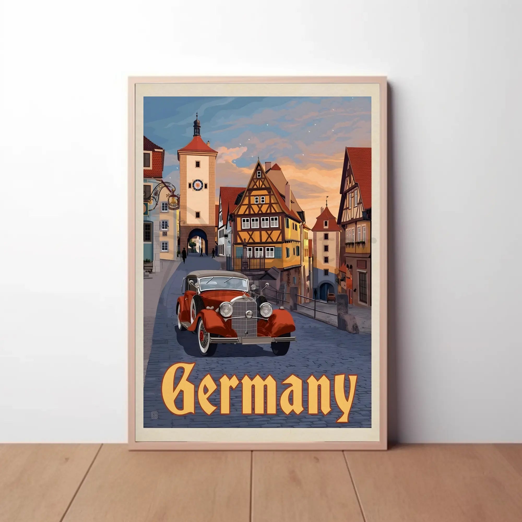 Picturesque Vintage Germany Townscape Travel Poster PosterGoat