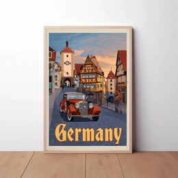 Picturesque Vintage Germany Townscape Travel Poster PosterGoat